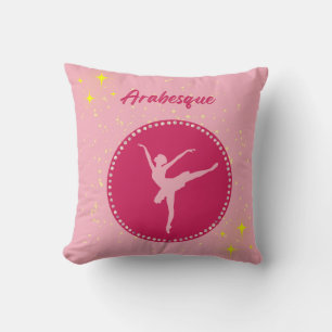 Ballet Pink and Red Throw Pillow