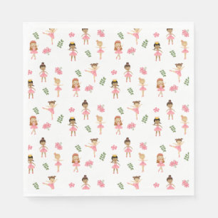 Ballet Pink Ballerinas Dancing Pattern Napkin