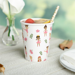 Ballet Pink Ballerinas Dancing Pattern Paper Cups