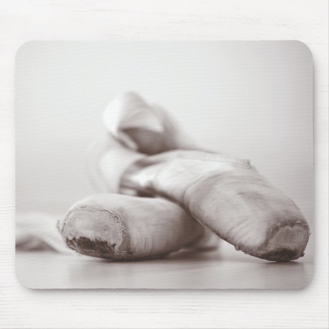 Ballet Pointe Shoes on Dance Floor Template Mouse Pad (Front)