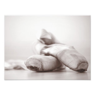 Ballet Pointe Shoes on Dance Floor Template Photo Print