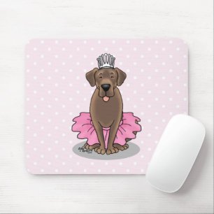 Ballet Princess Chocolate Lab Labrador Retriever Mouse Pad