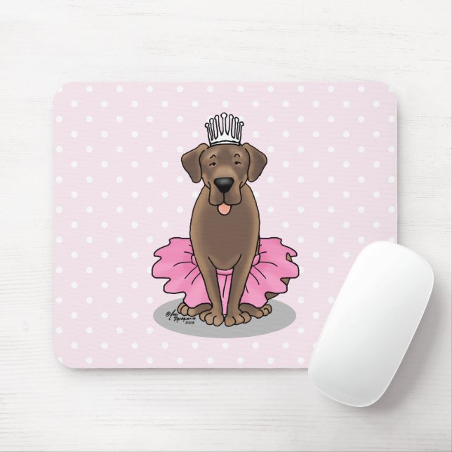 Ballet Princess Chocolate Lab Labrador Retriever Mouse Pad (With Mouse)