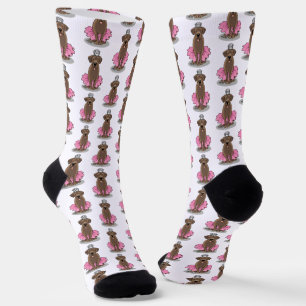 Ballet Princess Chocolate Lab Labrador Retriever Socks