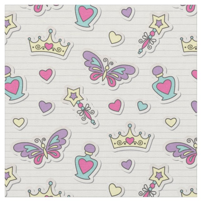 ballet princess pattern fabric (Close Up)
