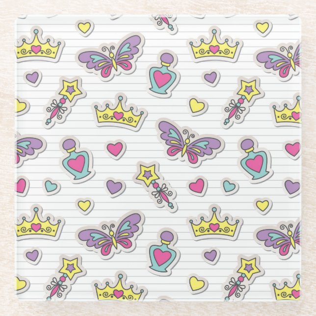 ballet princess pattern glass coaster (Front)