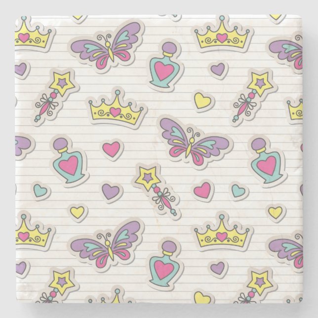 ballet princess pattern stone coaster (Front)