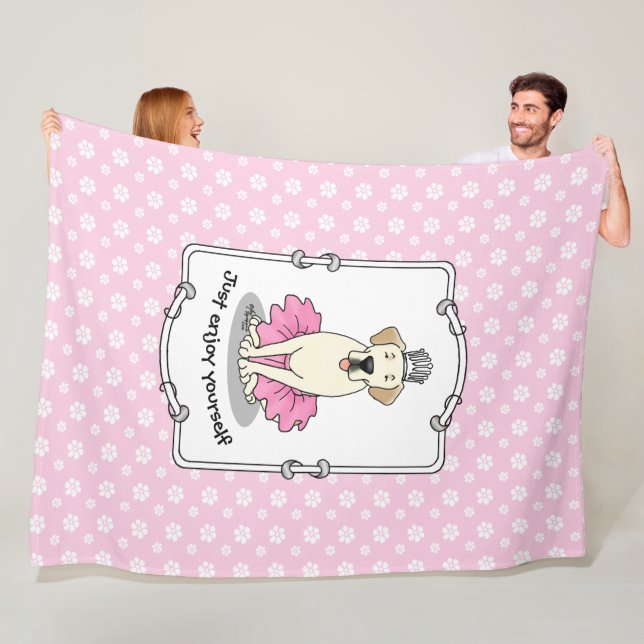 Ballet Princess Yellow Lab Labrador Retriever Dog Fleece Blanket (In Situ)