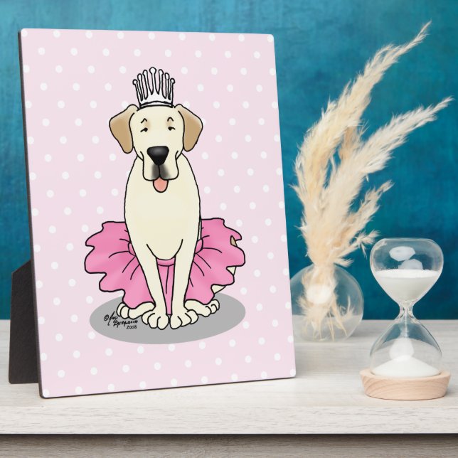 Ballet Princess Yellow Lab Labrador Retriever Dog Plaque (Side)