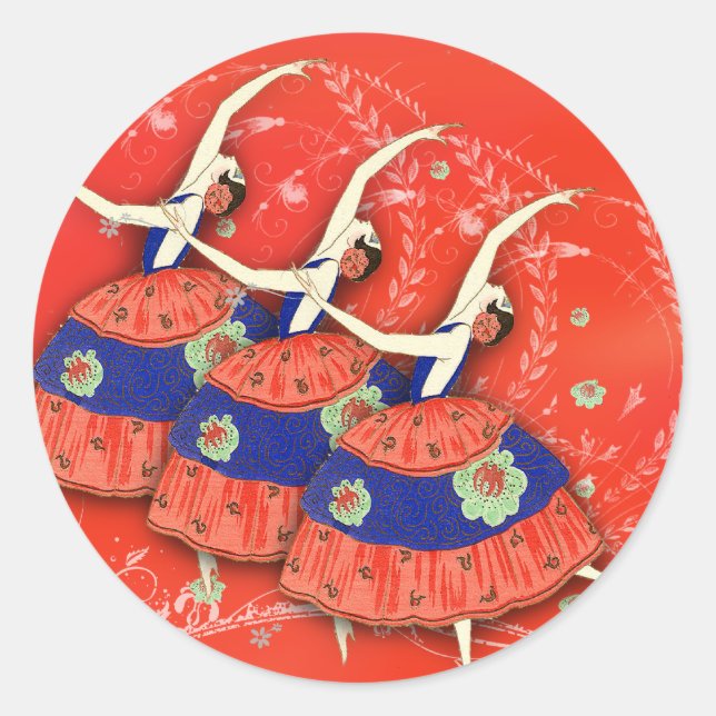 Ballet Printemps in Red Ballerina Labels (Front)