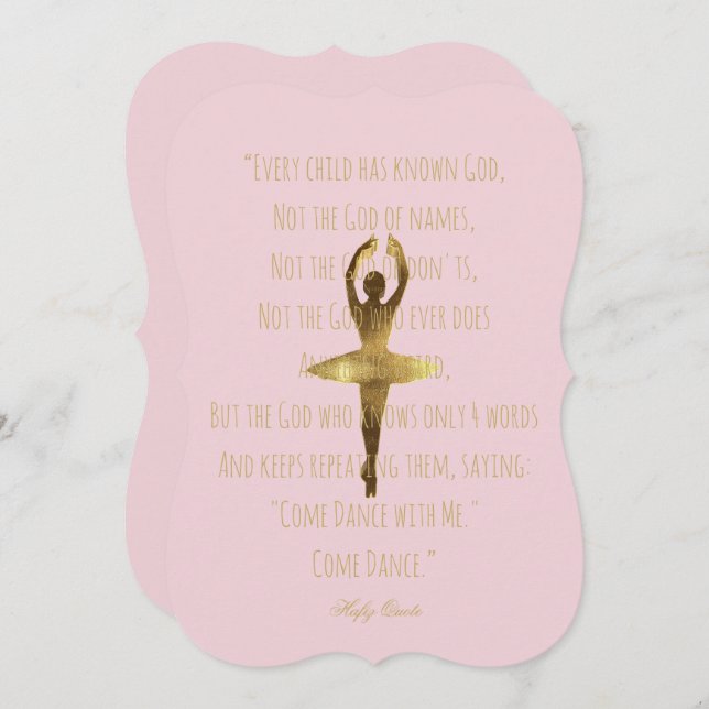 Ballet Recital Dancer Ballerina Quote Dance Event Invitation (Front/Back)