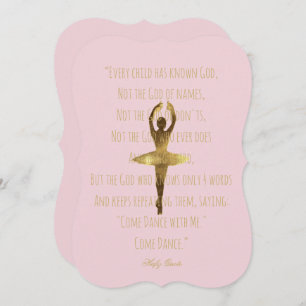 Ballet Recital Dancer Ballerina Quote Dance Event Invitation