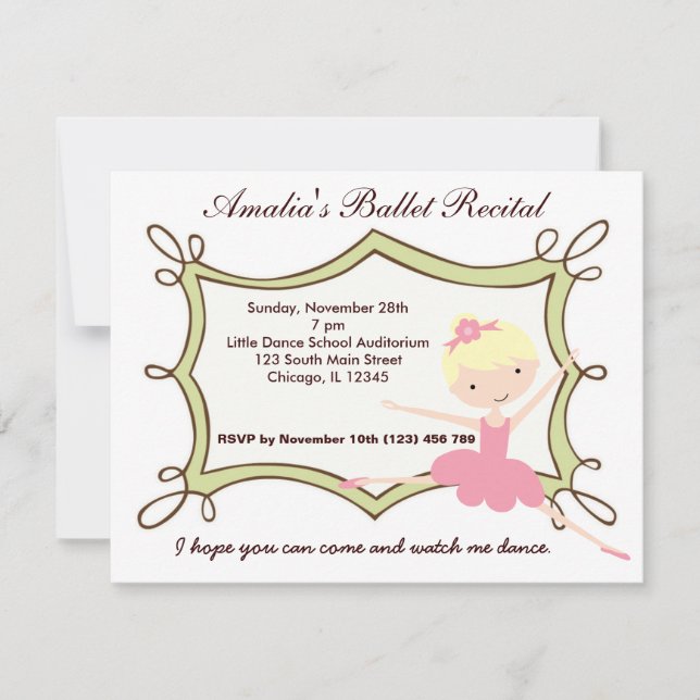 Ballet Recital Invitation (Front)