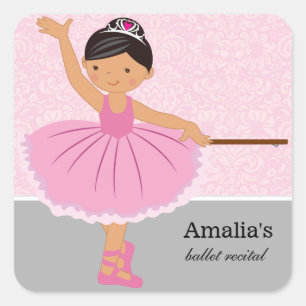 Ballet recital square sticker