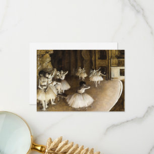 Ballet Rehearsal on Stage by Edgar Degas Thank You Card