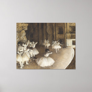 Ballet Rehearsal On Stage Edgar Degas Canvas Print