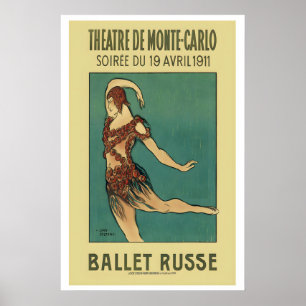 Ballet Russe de Monte Carlo 1911 Paris France Poster
