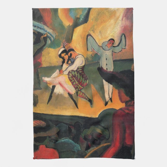 Ballet Russes, Russian Ballet by August Macke Tea Towel (Vertical)