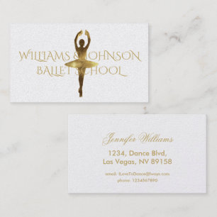 Ballet School Dance Studio Ballerina Instructor Business Card