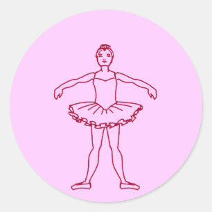 Ballet Second Position Classic Round Sticker