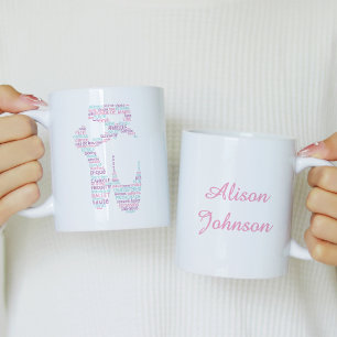 Ballet Shoe Typography Pastel Colours Coffee Mug