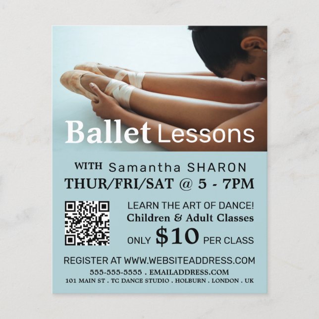 Ballet Shoes, Dance Lesson Advertising Flyer (Front)