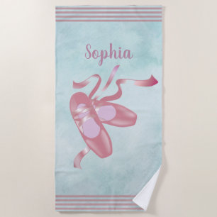 Ballet Shoes Design Beach Towel