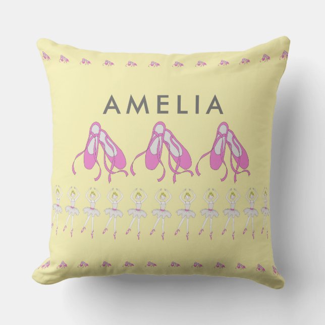 Ballet Shoes Personalized Cushion (Front)