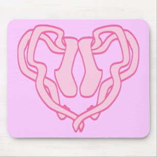 Ballet Slipper Heart Mouse Pad