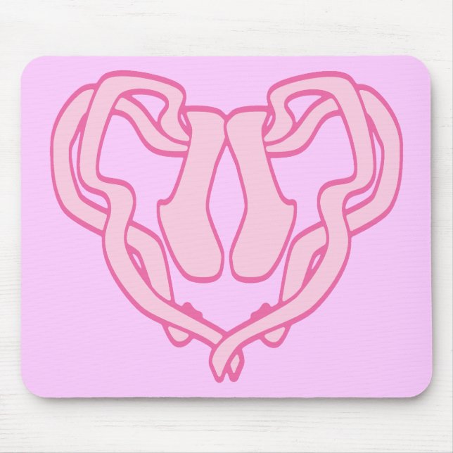 Ballet Slipper Heart Mouse Pad (Front)