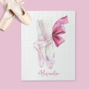 Ballet Slippers Custom Name or Text Jigsaw Puzzle