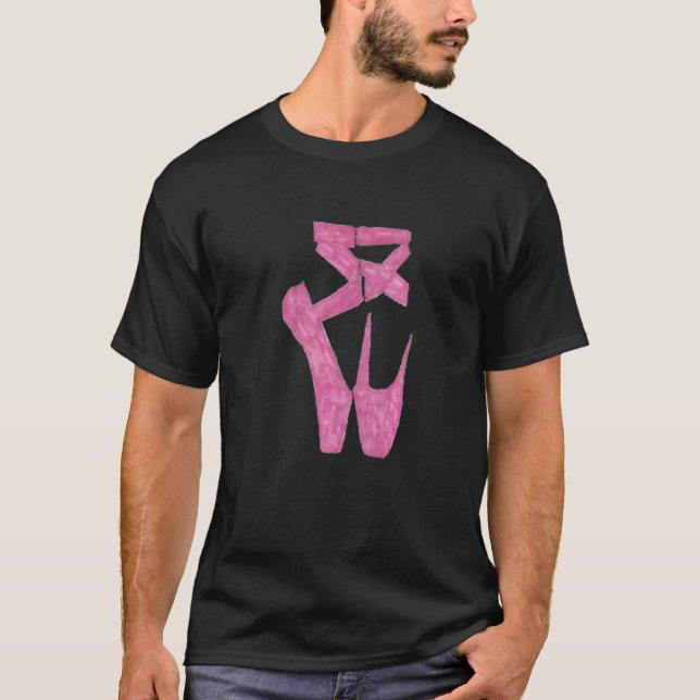 Ballet Slippers Hand Drawn T-Shirt (Front)