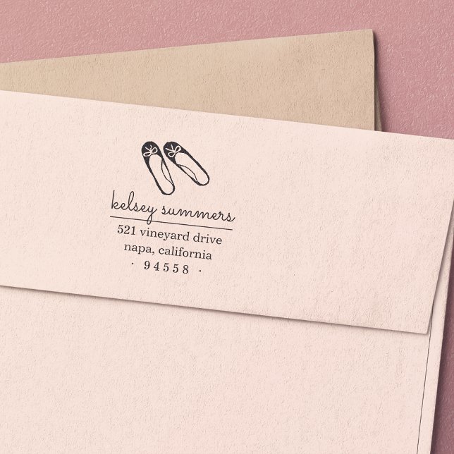 Ballet Slippers Return Address Stamp (Creator Uploaded)