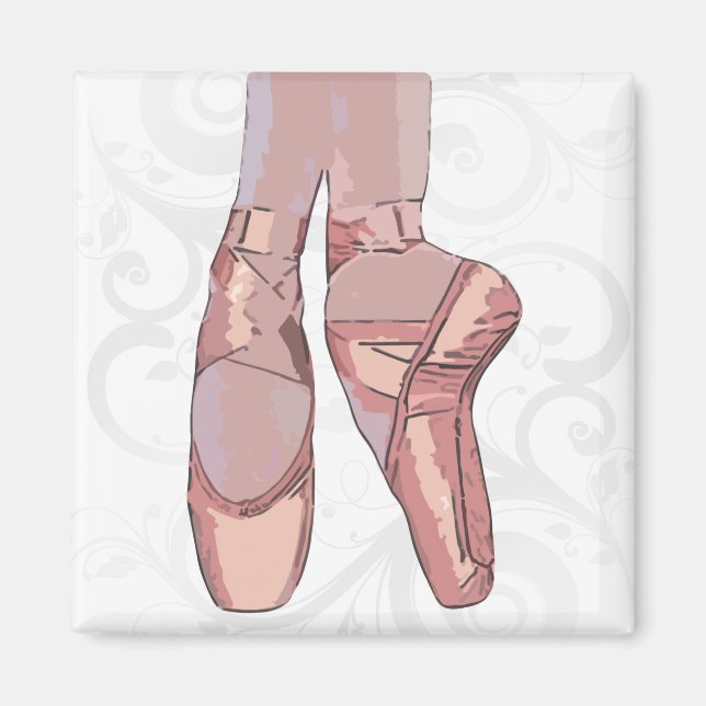Ballet Slippers Toe Shoes Magnet (Front)