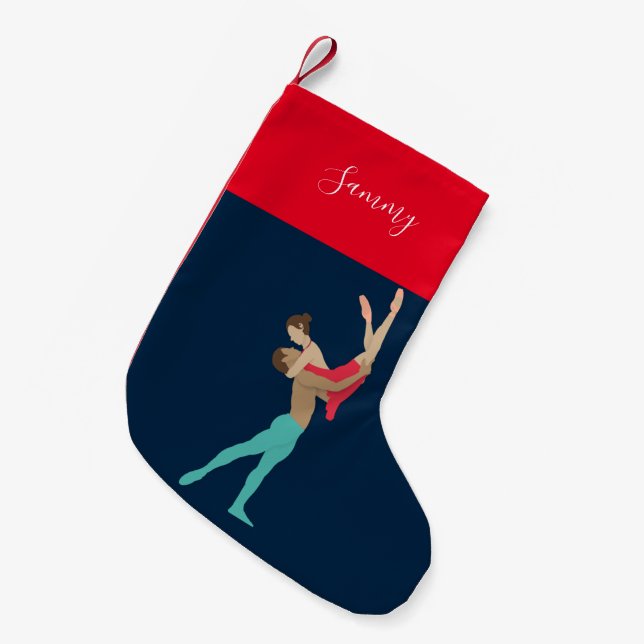 Ballet Small Christmas Stocking (Front (Hanging))