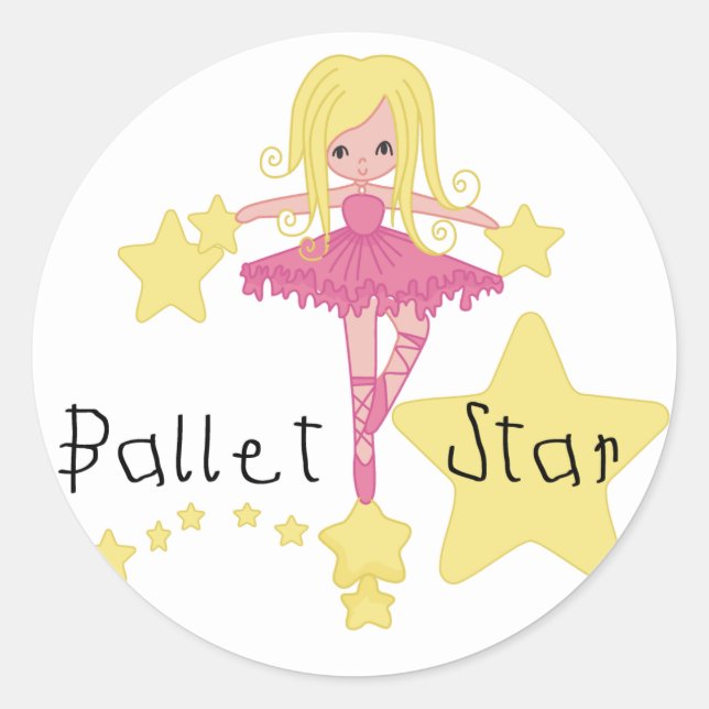 Ballet Star Tshirts and Gifts Classic Round Sticker (Front)