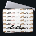 Ballet Tap Jazz Lyrical Dance Teacher Shoes Dancer Laptop Sleeve<br><div class="desc">Sleeve features an original illustration of a row of ballet, tap, jazz, lyrical, acro, and character dance shoes. Great for your favourite dancer or dance teacher! Simply personalise with your information. Don't see what you're looking for? Need help customising your design? Click the "ask this designer" button to have something...</div>