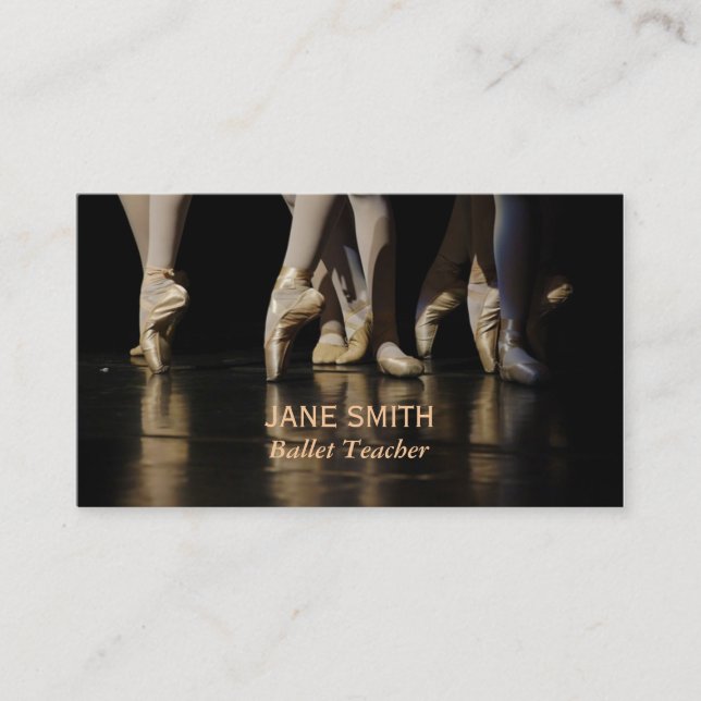 Ballet teacher ballet studios dance studio business card (Front)