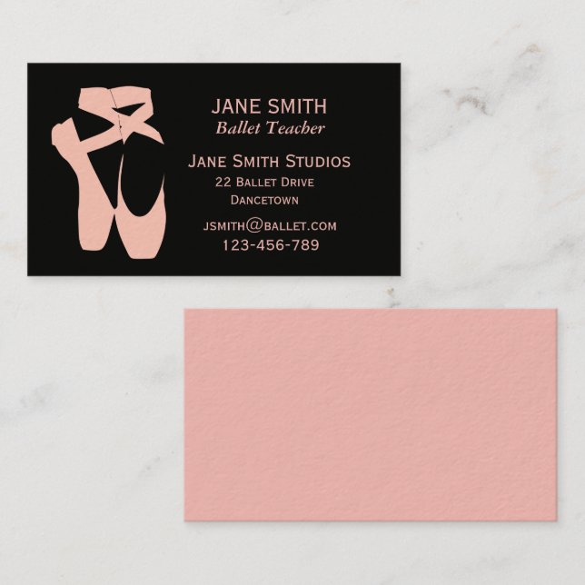 Ballet teacher dance teacher dance studio business card (Front/Back)