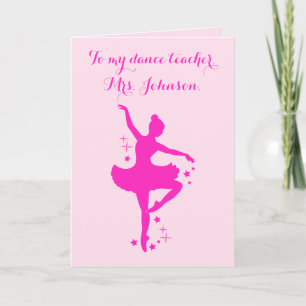 Ballet Teacher Thank You Dancer with Stars Card