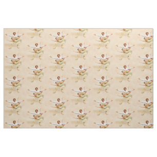 Ballet Theme Pale Peach Dancers Design Fabric