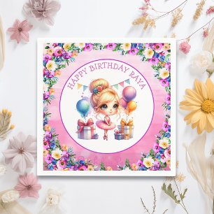 Ballet Themed Girl's Birthday Party Napkin