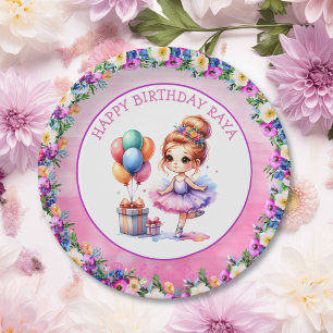 Ballet Themed Girl's Birthday Party Paper Plate