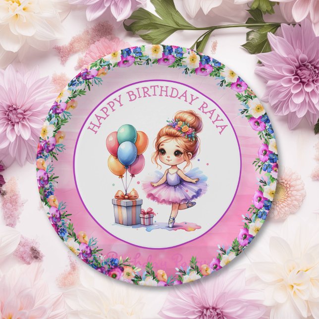 Ballet Themed Girl's Birthday Party Paper Plate (Creator Uploaded)