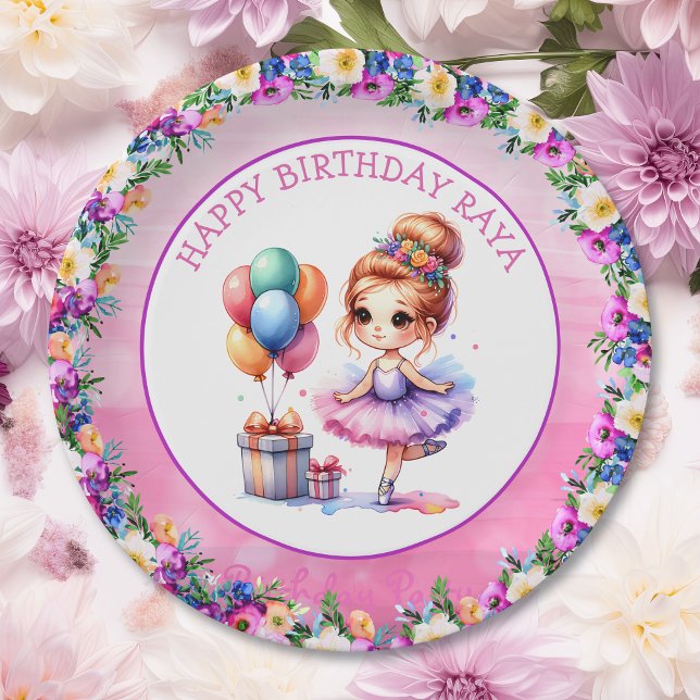 Ballet Themed Girl's Birthday Party Paper Plate (Creator Uploaded)