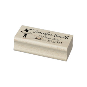 Ballet Toe Dancer Ballerina Personalised Address Rubber Stamp