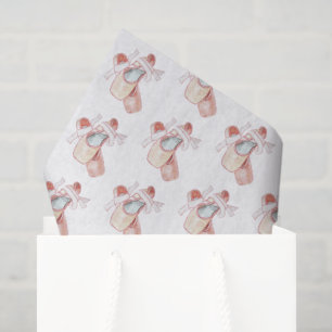 Ballet Toe Shoes Art Dancer Pink Patterned Tissue Paper