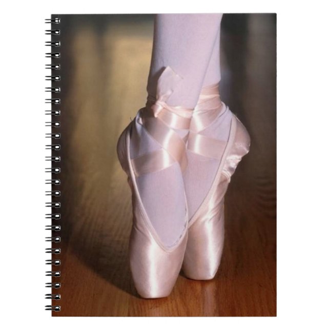 Ballet Toe Shoes Spiral Notebook (Front)