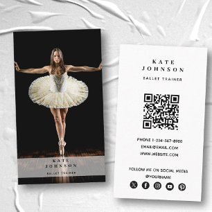 Ballet Trainer Dancer Photo Social Media QR Code Business Card