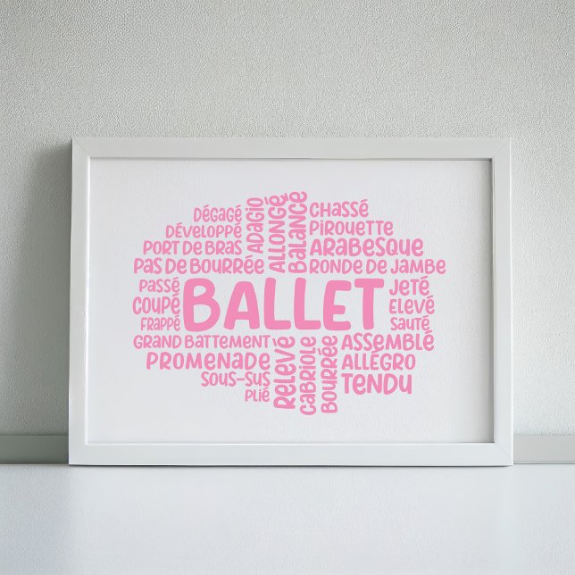 Ballet Typography Poster Wall Art (Creator Uploaded)